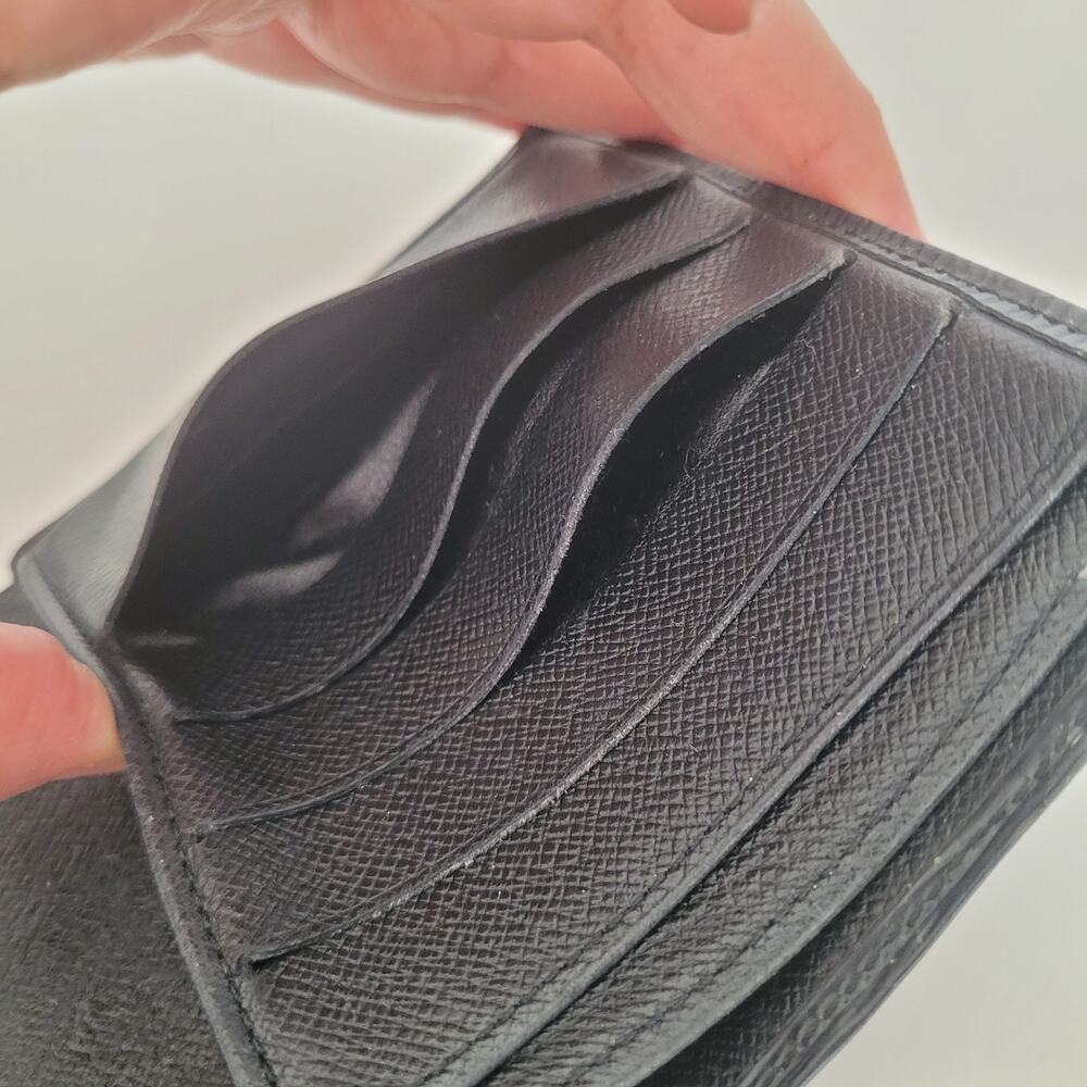 Vintage Louis Vuitton Epi Leather Bifold Wallet Black Snap Closure Organizer - Picture 7 of 15